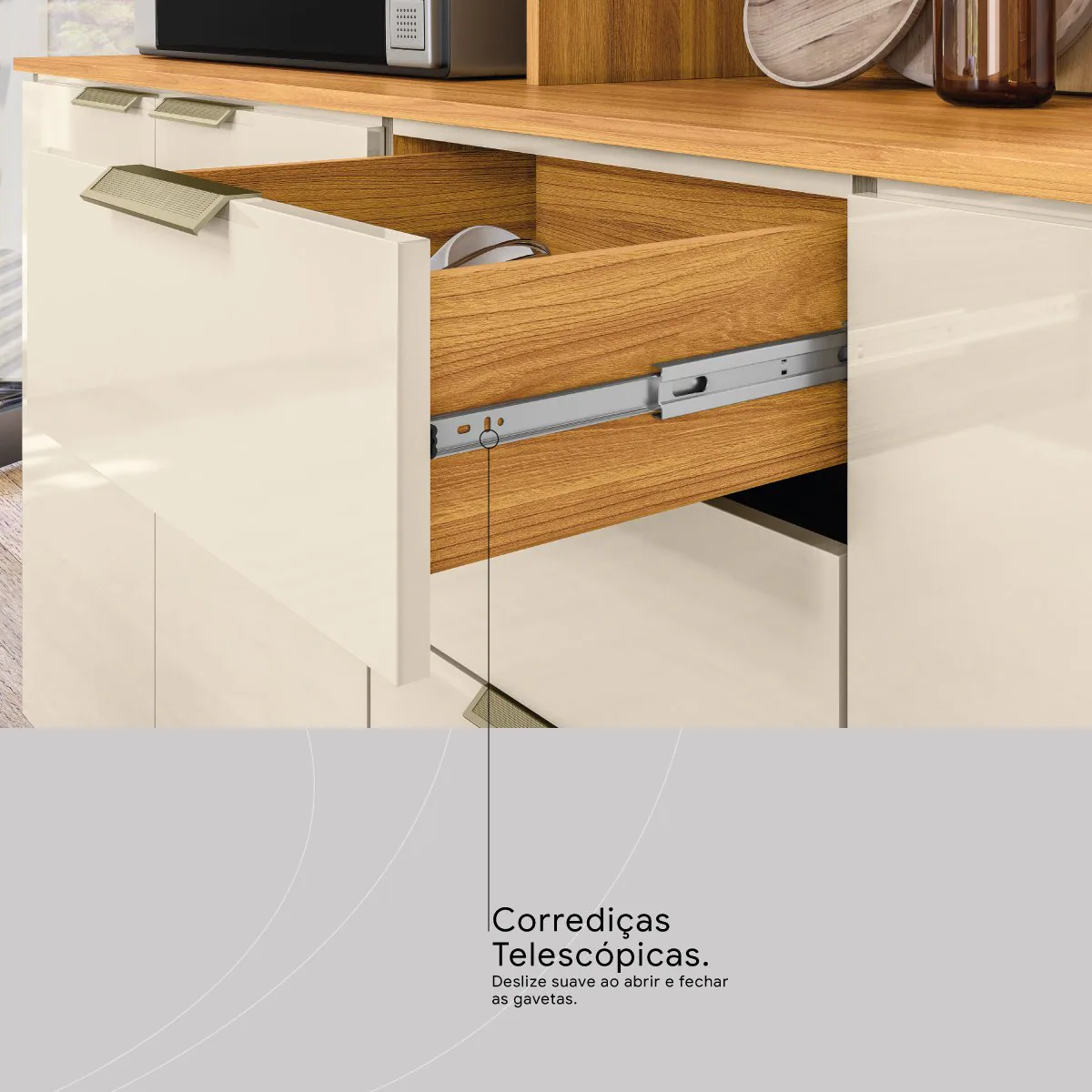 Kit Cozinha Pitaya 1,78 m Cinamon Touch/Off White – DEMÓBILE