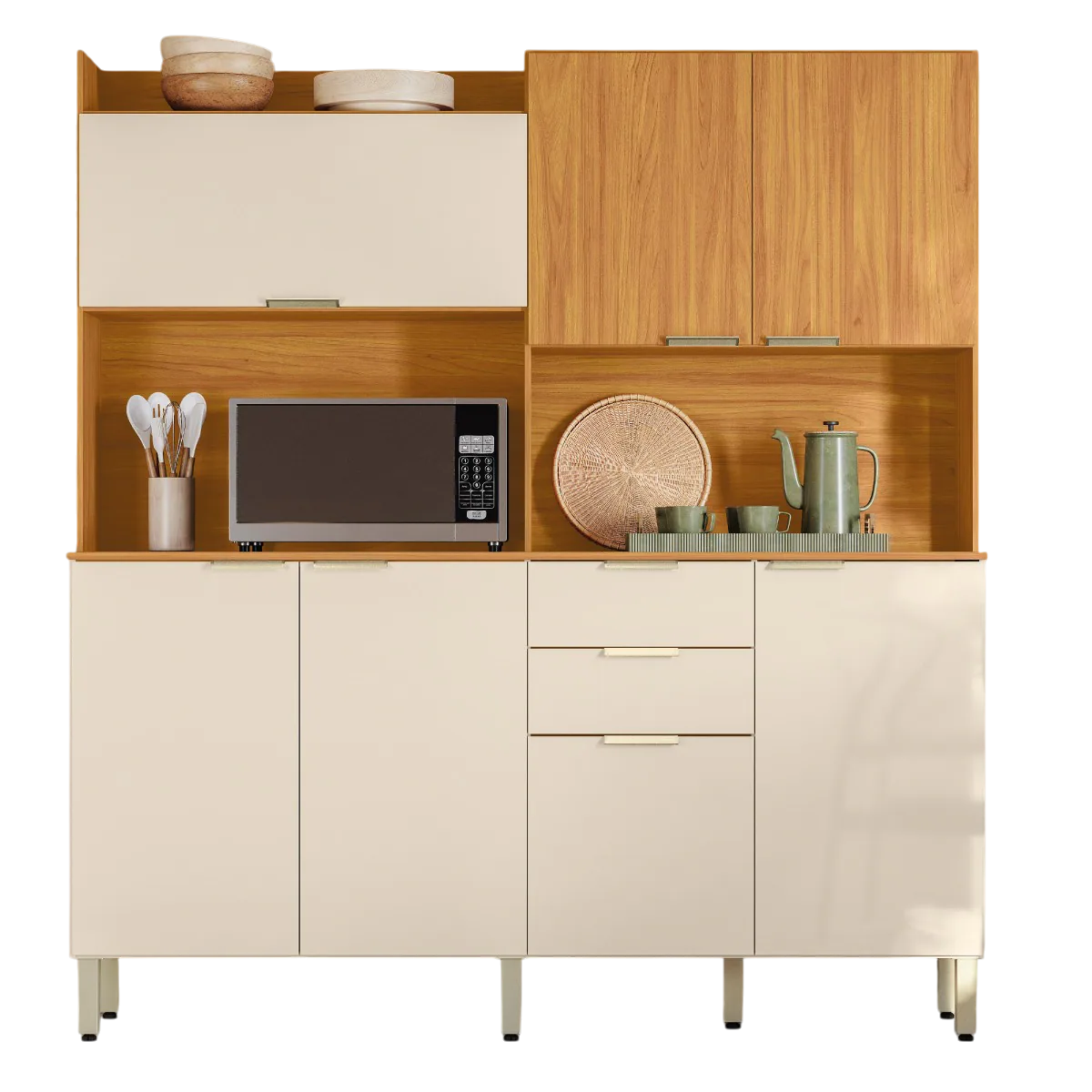 Kit Cozinha Pitaya 1,78 m Cinamon Touch/Off White – DEMÓBILE