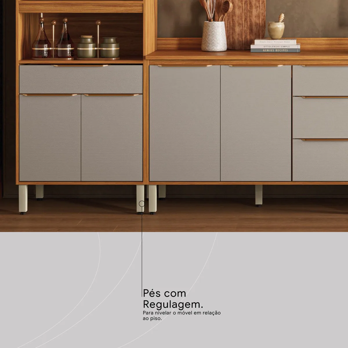 Cozinha Completa Plena Cinamon Touch/Nude – DEMÓBILE