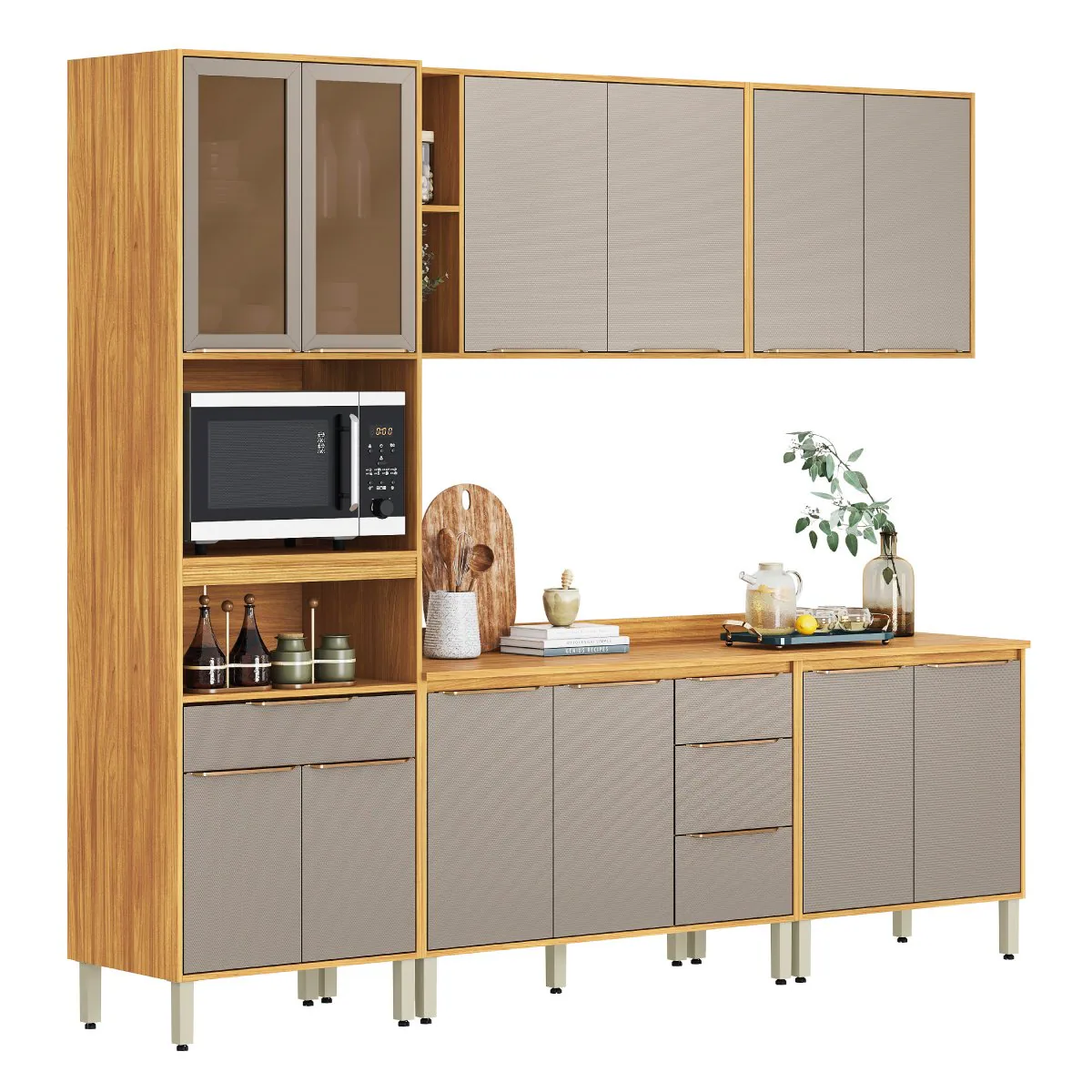 Cozinha Completa Plena Cinamon Touch/Nude – DEMÓBILE