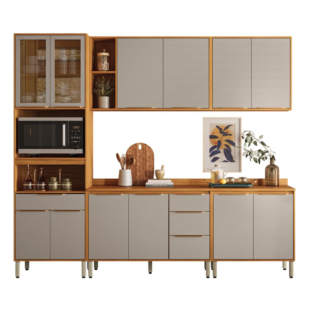 Cozinha Completa Plena Cinamon Touch/Nude – DEMÓBILE