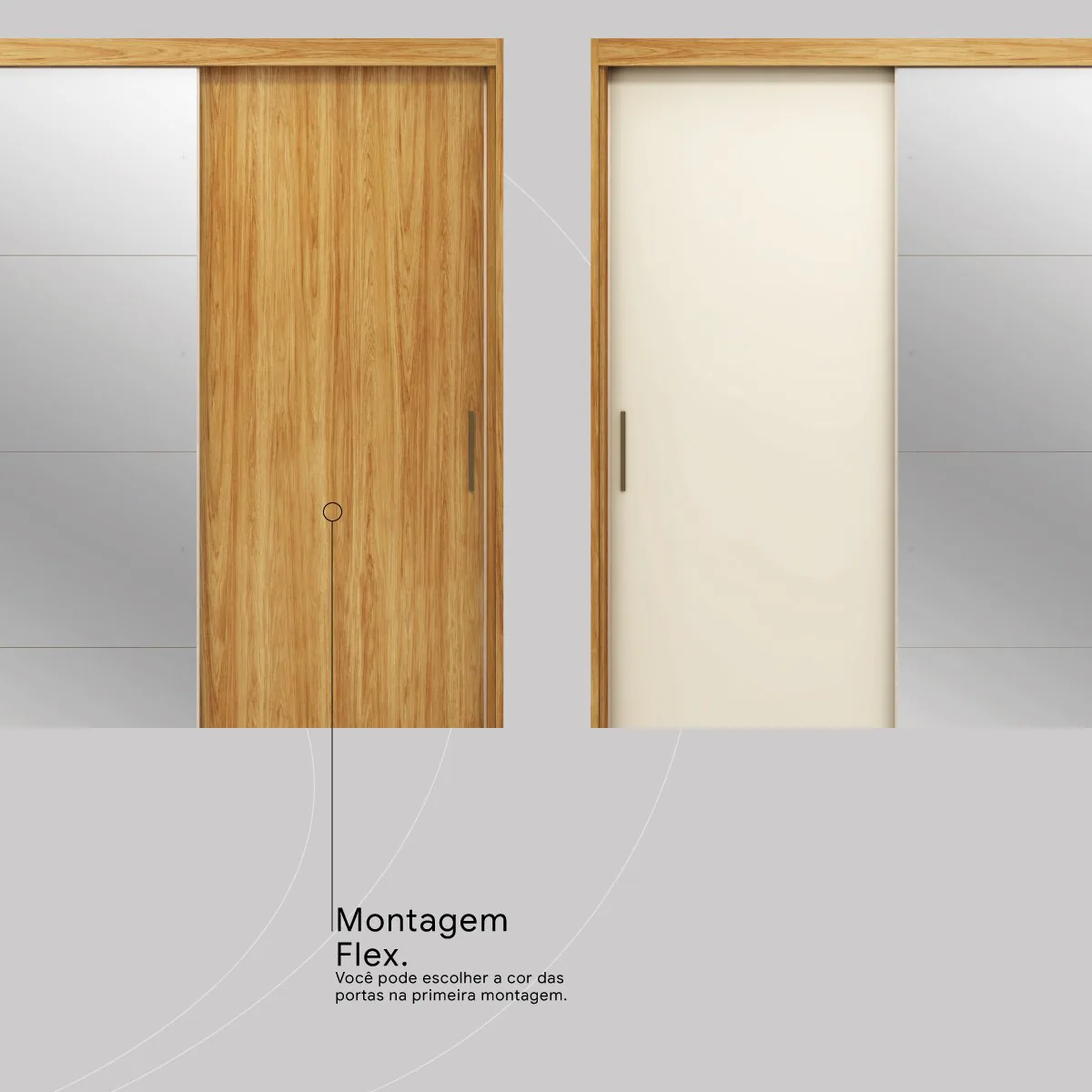 Guarda-Roupa 3 Portas Dalila 2,35 m (Com Espelho) Cinamon Touch/Off White – DEMÓBILE