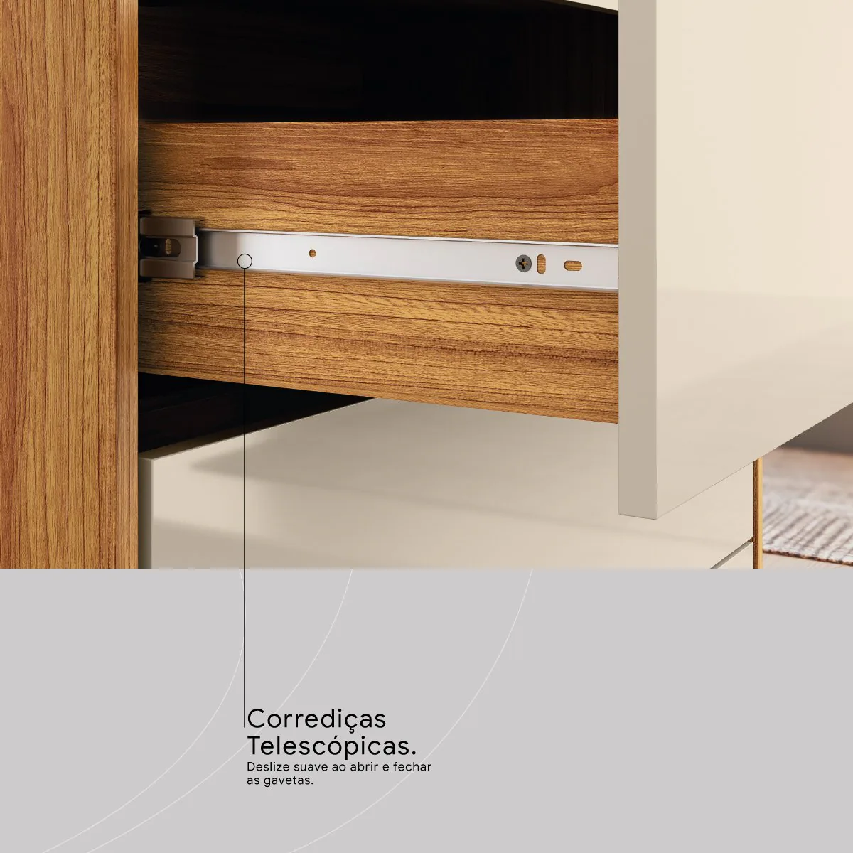 Cômoda 4 Portas Alia Cinamon Touch/Off White – DEMÓBILE