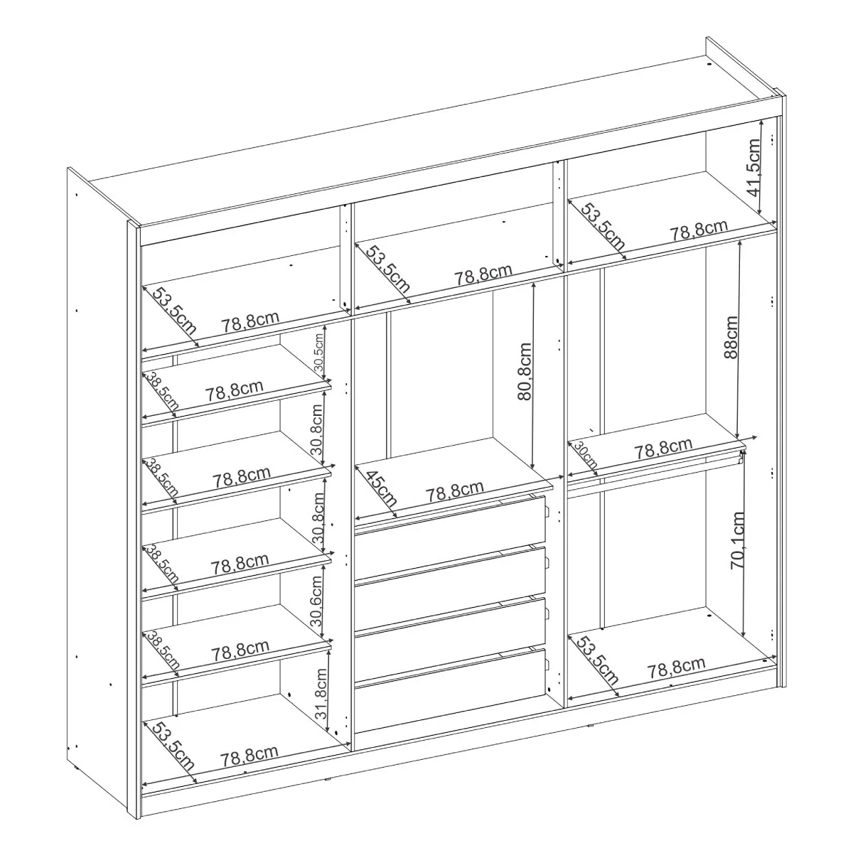 Guarda-Roupa 6 Portas Venice 2,41 m Cinamon Touch/Off White – DEMÓBILE