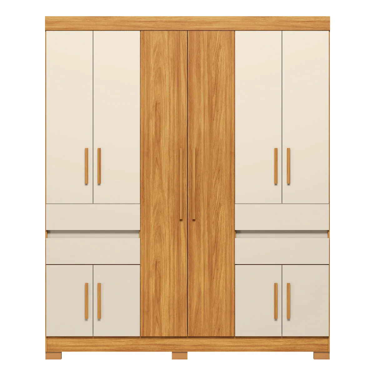 Guarda-Roupa 10 Portas Vizanno 1,80 m Cinamon Touch/Off White – DEMÓBILE