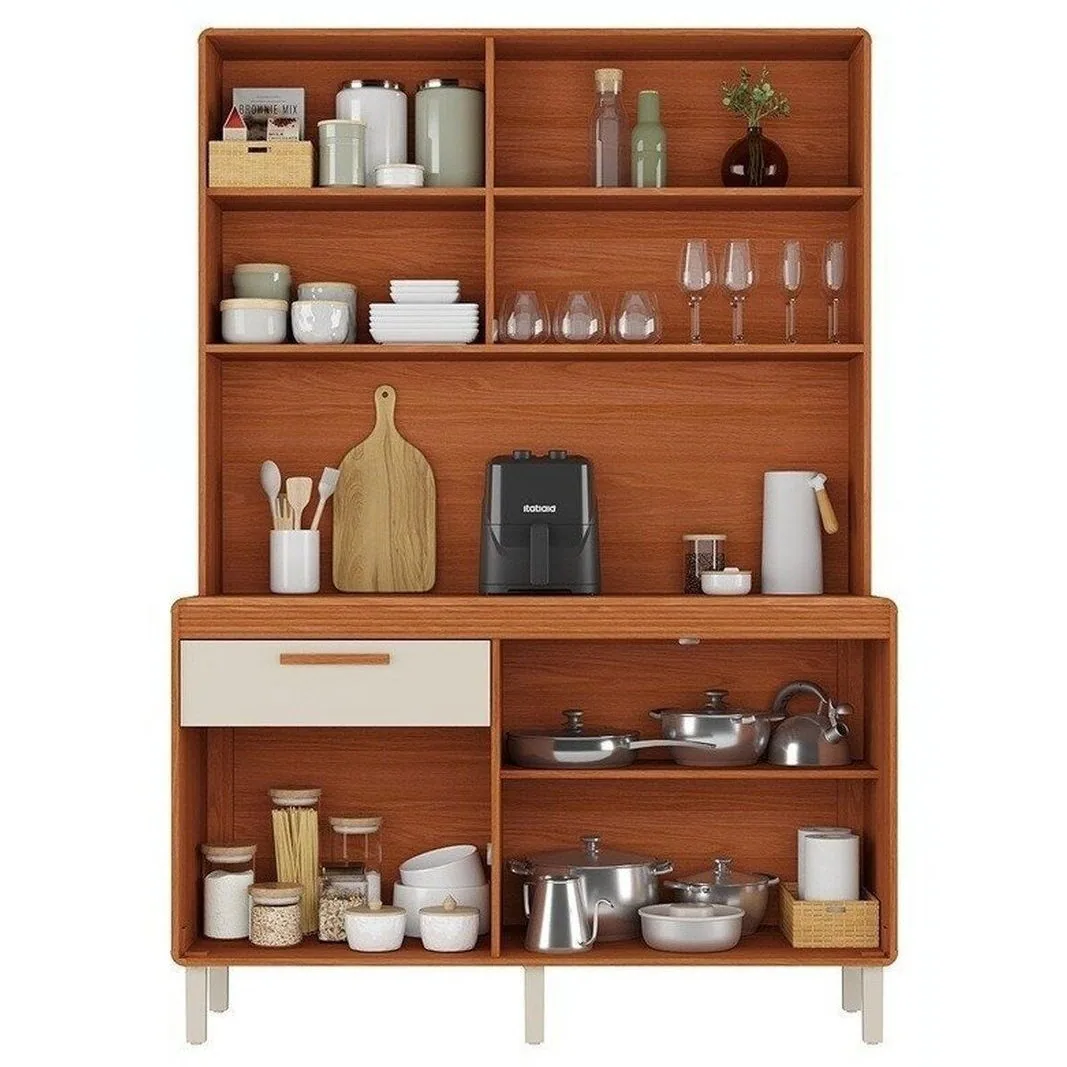 Kit Cozinha Dunas 1,40 m Cinamomo/Off White – ITATIAIA