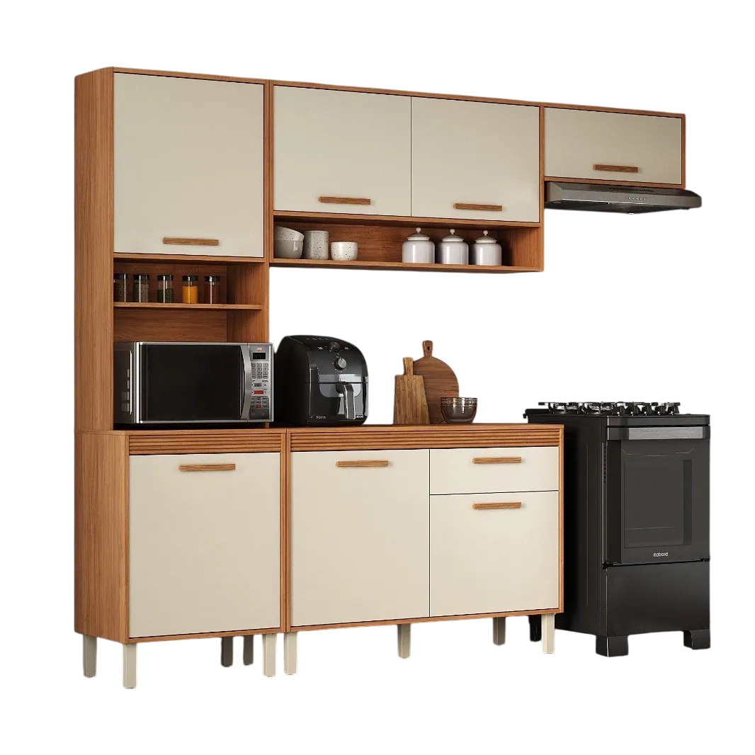 Cozinha Completa (4 Peças) Canela Cinamomo/Off White – ITATIAIA