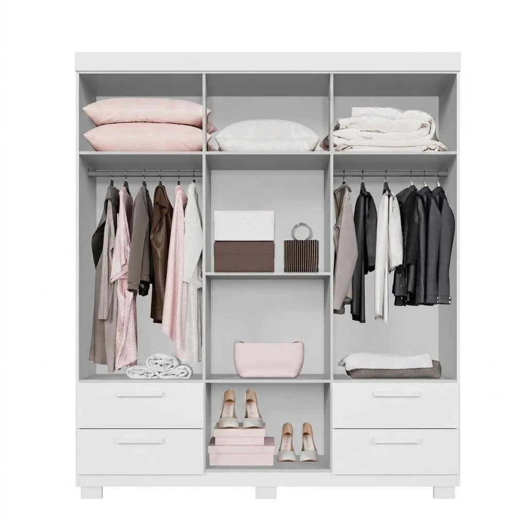 Guarda-Roupa 6 Portas Flórida 1,55 m Branco – GRUPO UAI