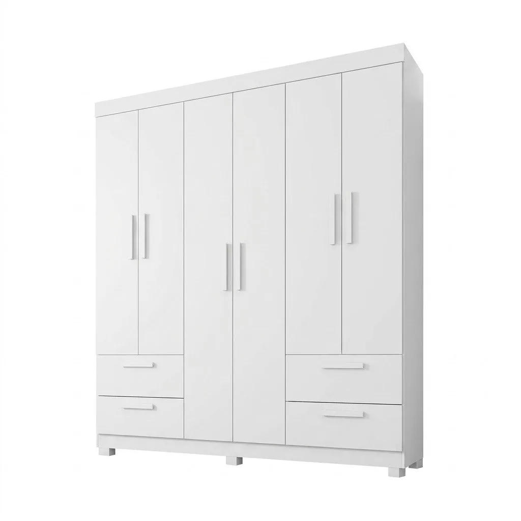 Guarda-Roupa 6 Portas Flórida 1,55 m Branco – GRUPO UAI