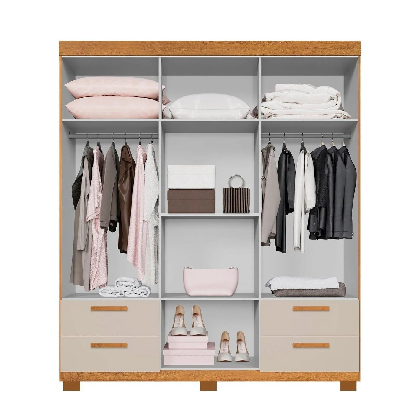 Guarda-Roupa 6 Portas Flórida 1,55 m Cinamomo/Off White – GRUPO UAI