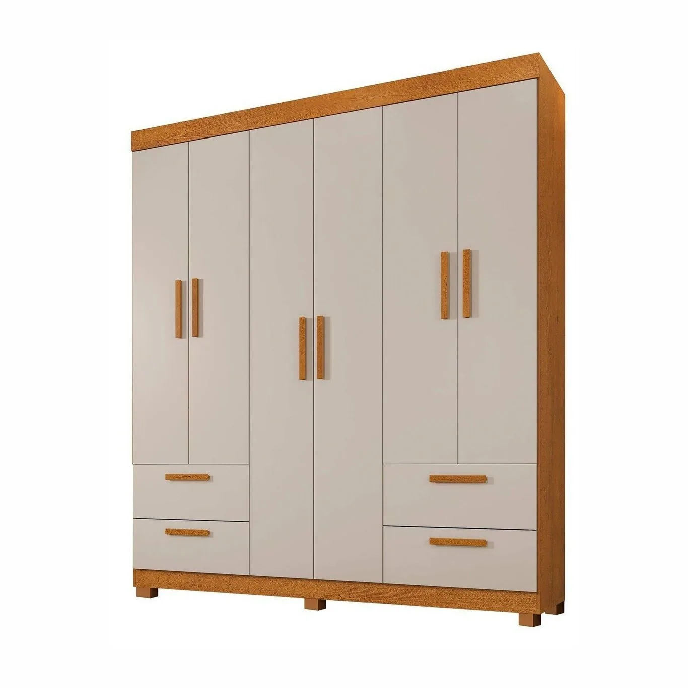 Guarda-Roupa 6 Portas Flórida 1,55 m Cinamomo/Off White – GRUPO UAI