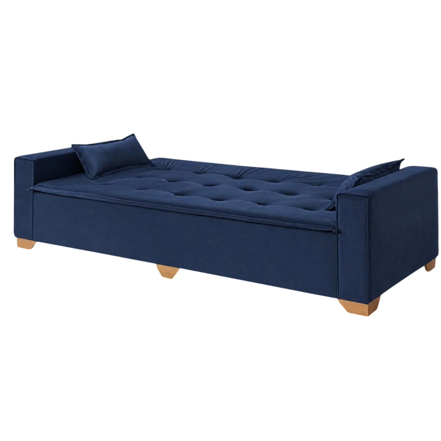 Sofá Cama Canadá 2,18 m Veludo Azul 185 – TOP ESTOFADOS