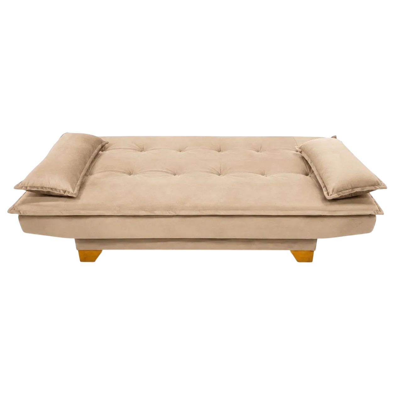 Sofá Cama Veneza 1,88 m Veludo Bege 194 – TOP ESTOFADOS