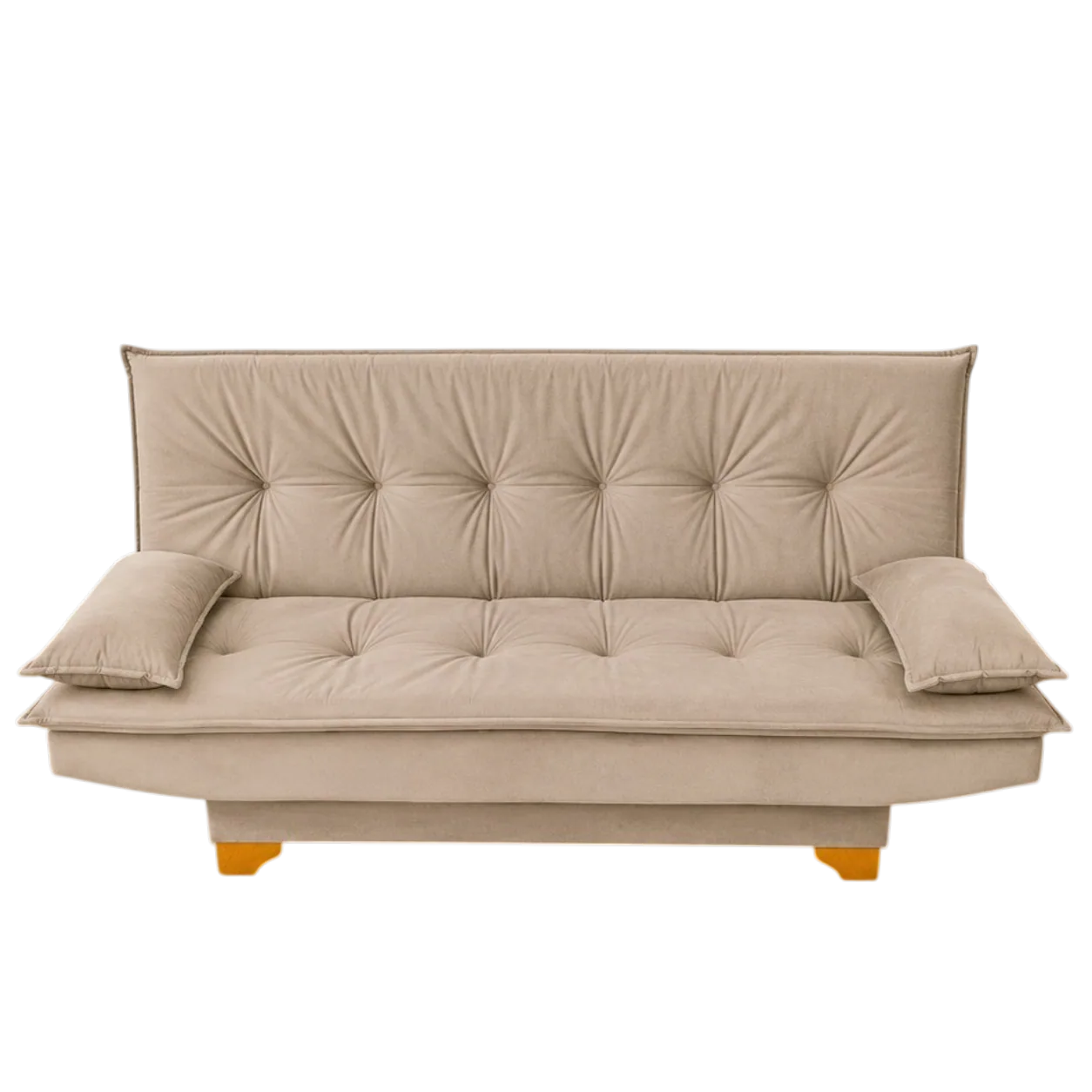 Sofá Cama Veneza 1,88 m Veludo Bege 194 – TOP ESTOFADOS