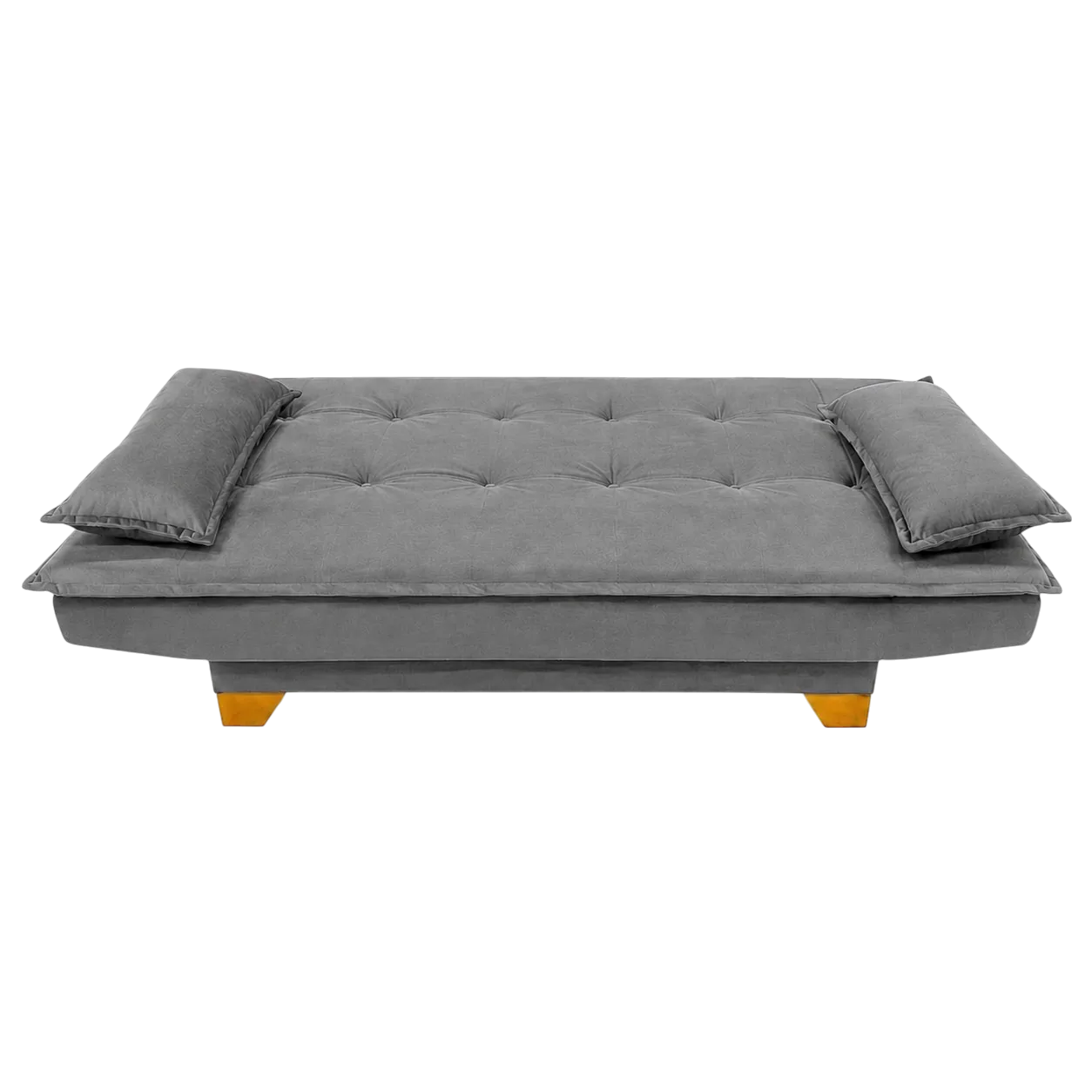 Sofá Cama Veneza 1,88 m Veludo Cinza 195 – TOP ESTOFADOS