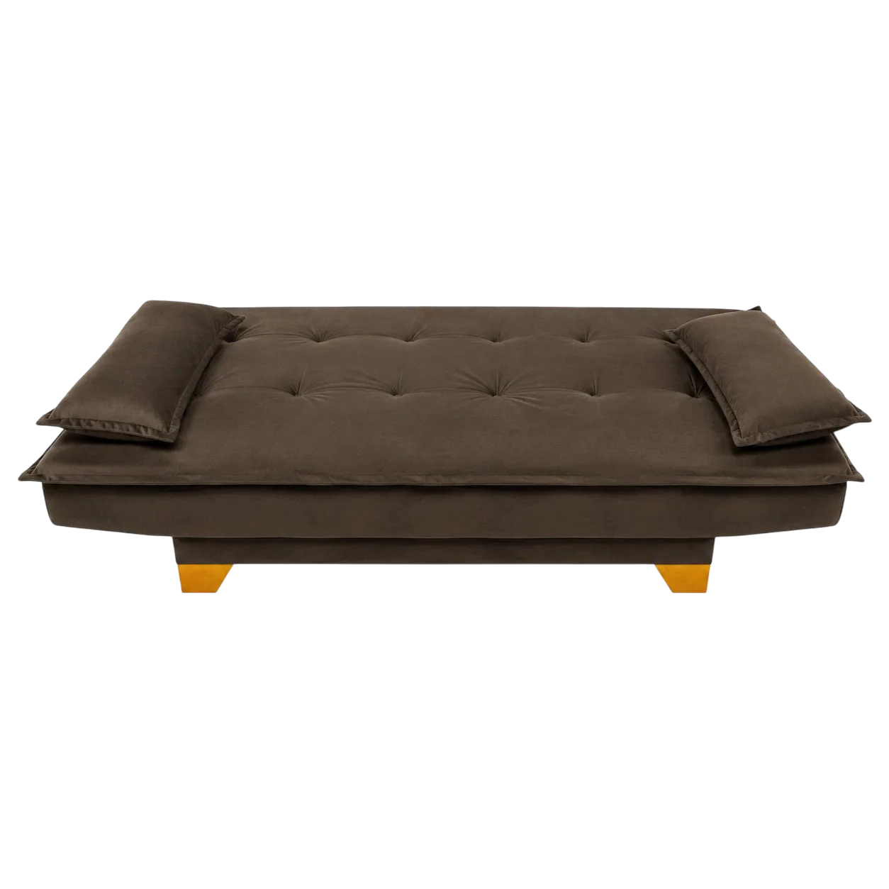 Sofá Cama Veneza 1,88 m Veludo Marrom 193 – TOP ESTOFADOS