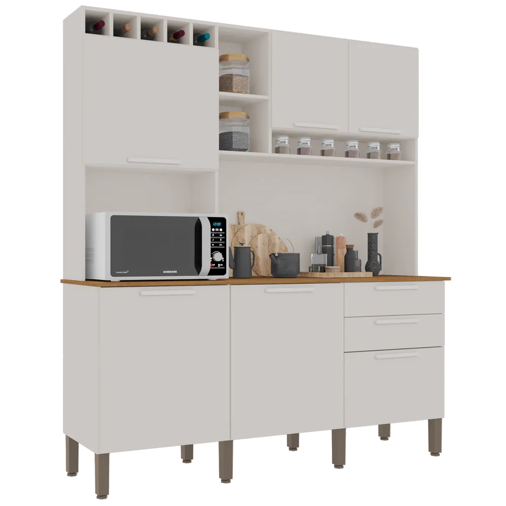 Kit Cozinha New Topázio 1,65 m Branco – SALLÊTO