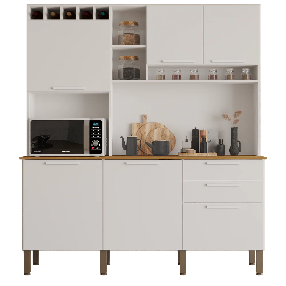 Kit Cozinha New Topázio 1,65 m Branco – SALLÊTO