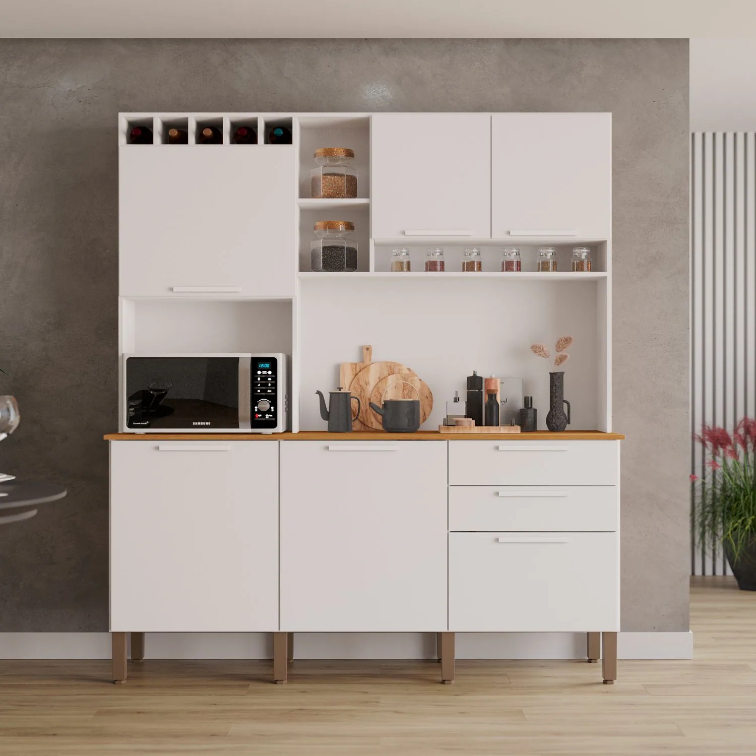 Kit Cozinha New Topázio 1,65 m Branco – SALLÊTO