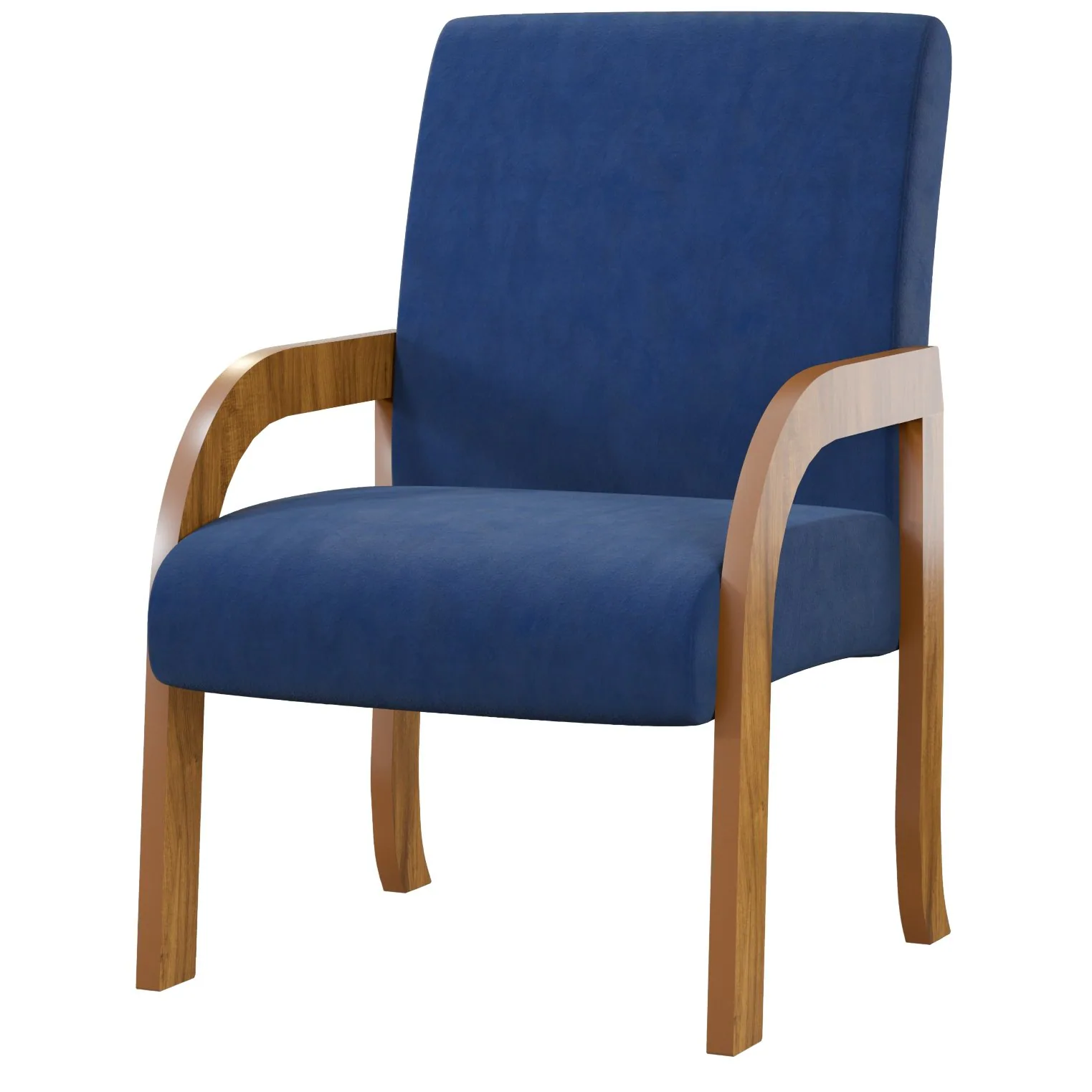 Poltrona Vand Mel/Veludo Azul – VIERO MÓVEIS
