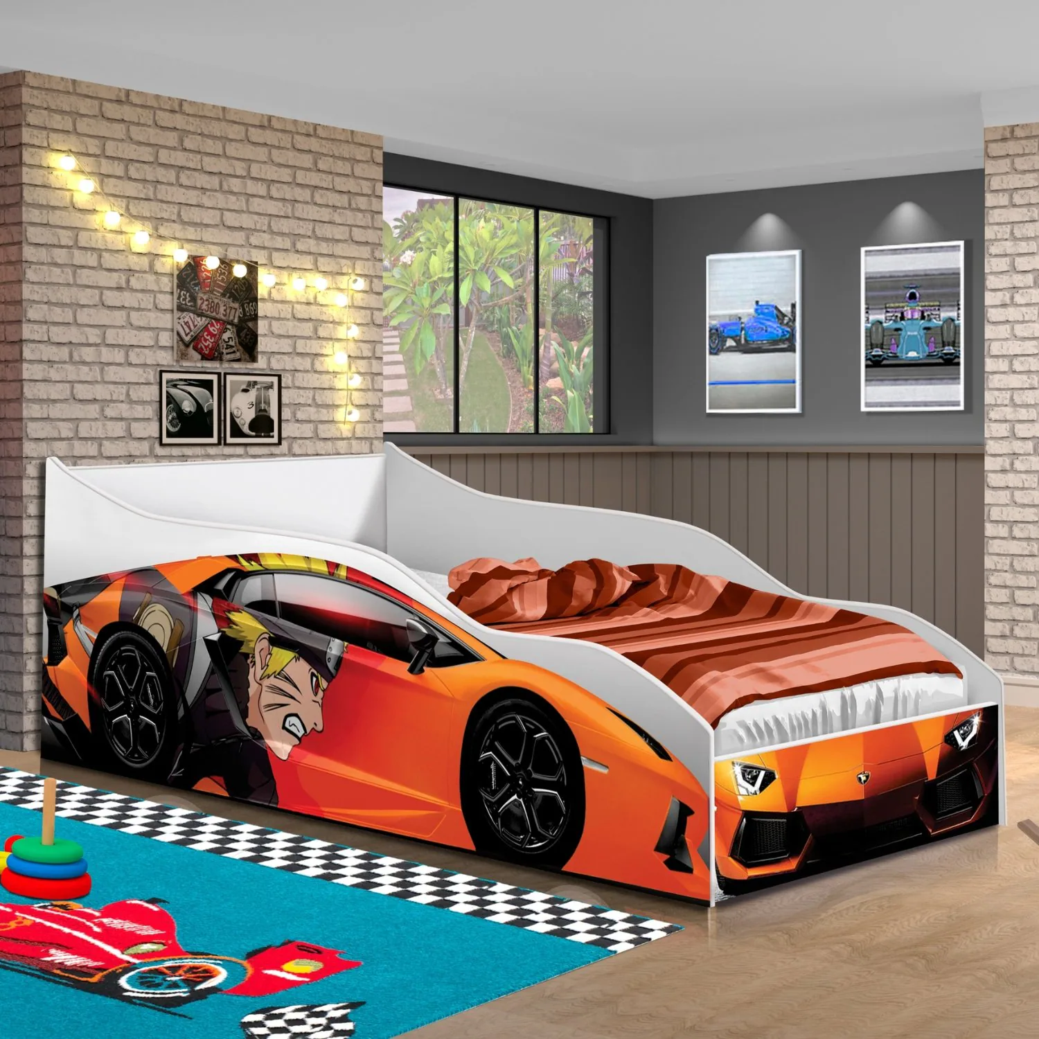 Cama Solteiro Carro Orange Naruto – GABRIELLI