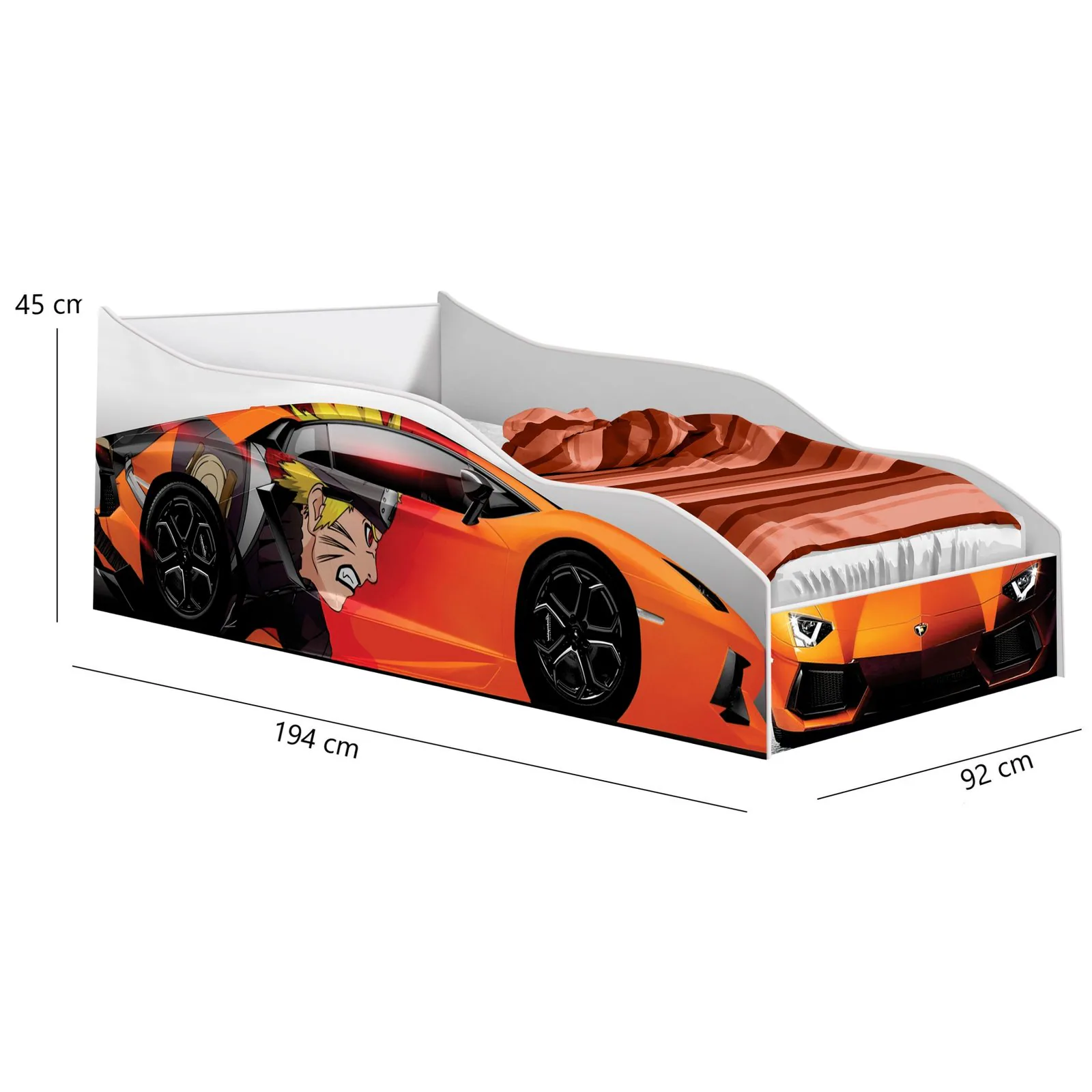 Cama Solteiro Carro Orange Naruto – GABRIELLI