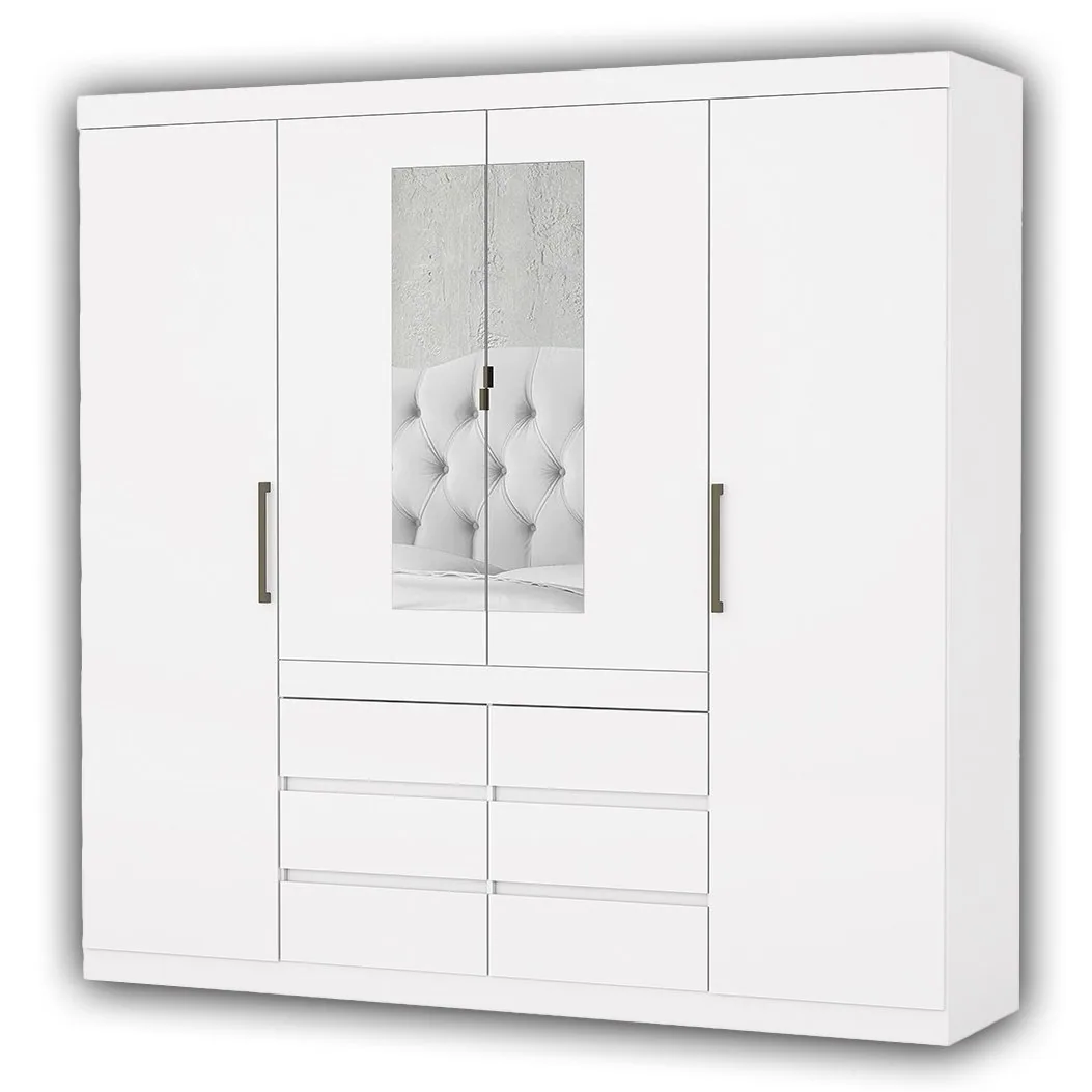 Guarda-Roupa 4 Portas Império 2,00 m Branco – CARIOCA MÓVEIS