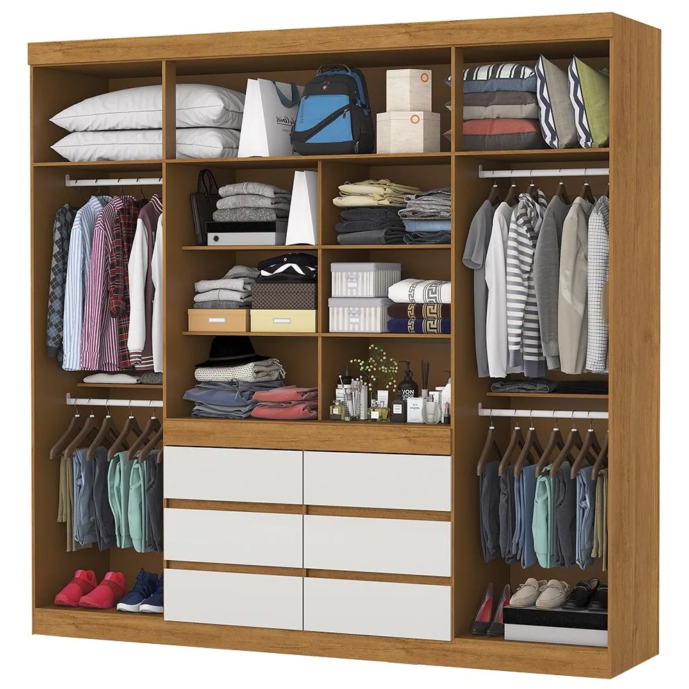 Guarda-Roupa 4 Portas Imperio 2,00 m Cinamomo/Off White – CARIOCA MOVEIS