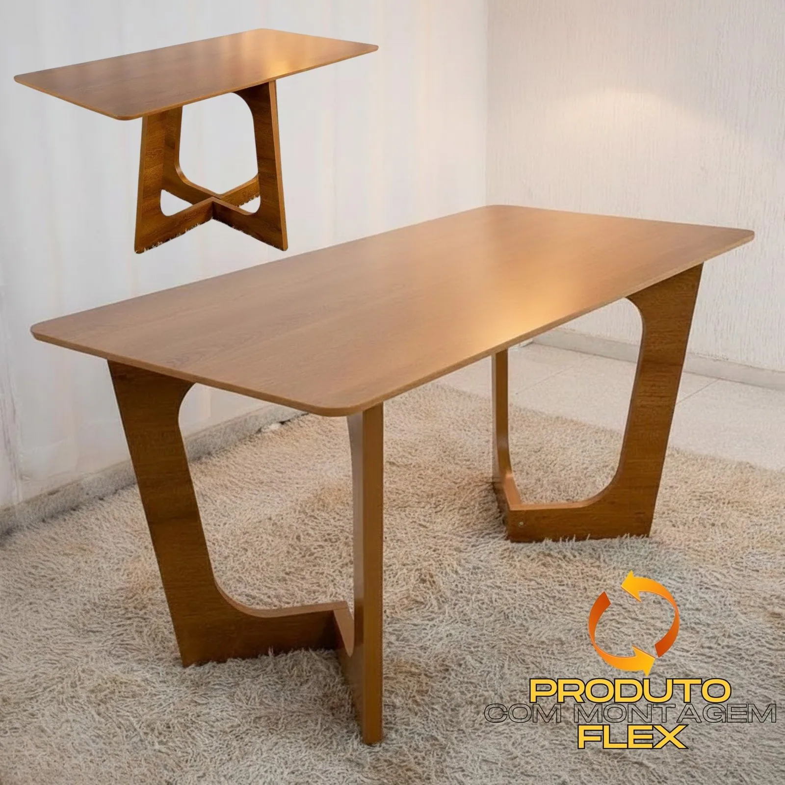 Mesa Dubai 160 (Tampo Londres s/vidro) Cinamomo – CEL MÓVEIS