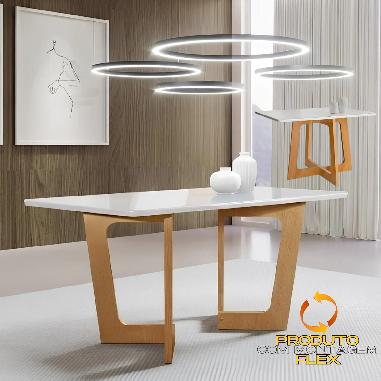 Mesa Dubai 120 (Tampo Londres) Cinamomo/Off White – CEL MOVEIS