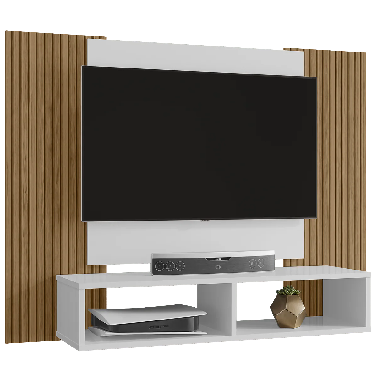 Painel até 47″ Navi Branco/Ripado – BECHARA