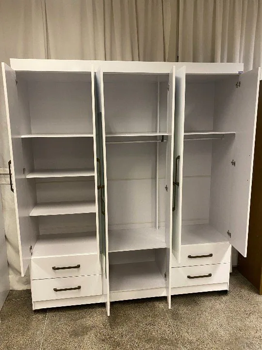 Guarda-Roupa 6 Portas Hércules(Com espelho)1,77 m Branco – CARIOCA MÓVEIS