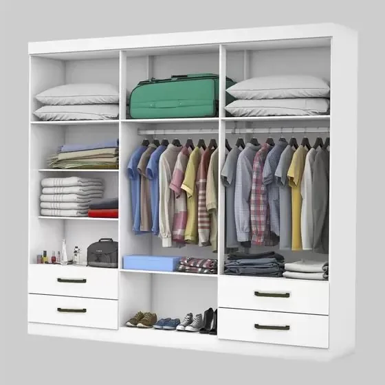 Guarda-Roupa 6 Portas Hércules(Com espelho)1,77 m Branco – CARIOCA MÓVEIS