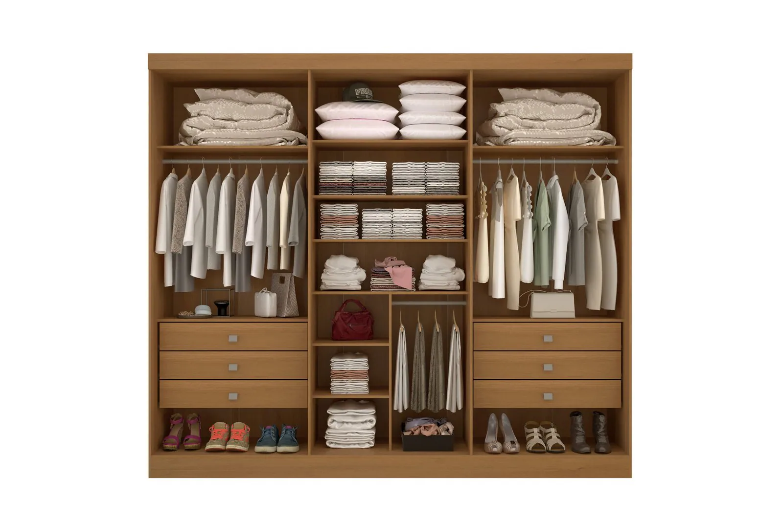 Guarda-Roupa 6 Portas Da Vinci 2,75 m Cinamomo/Off White – D’DORO MÓVEIS