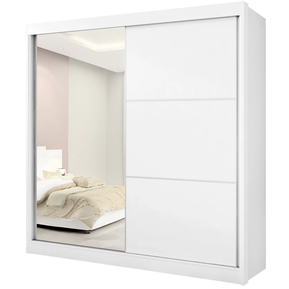 Guarda-Roupa 2 Portas Titanium 2,20 m Branco – D’DORO MÓVEIS