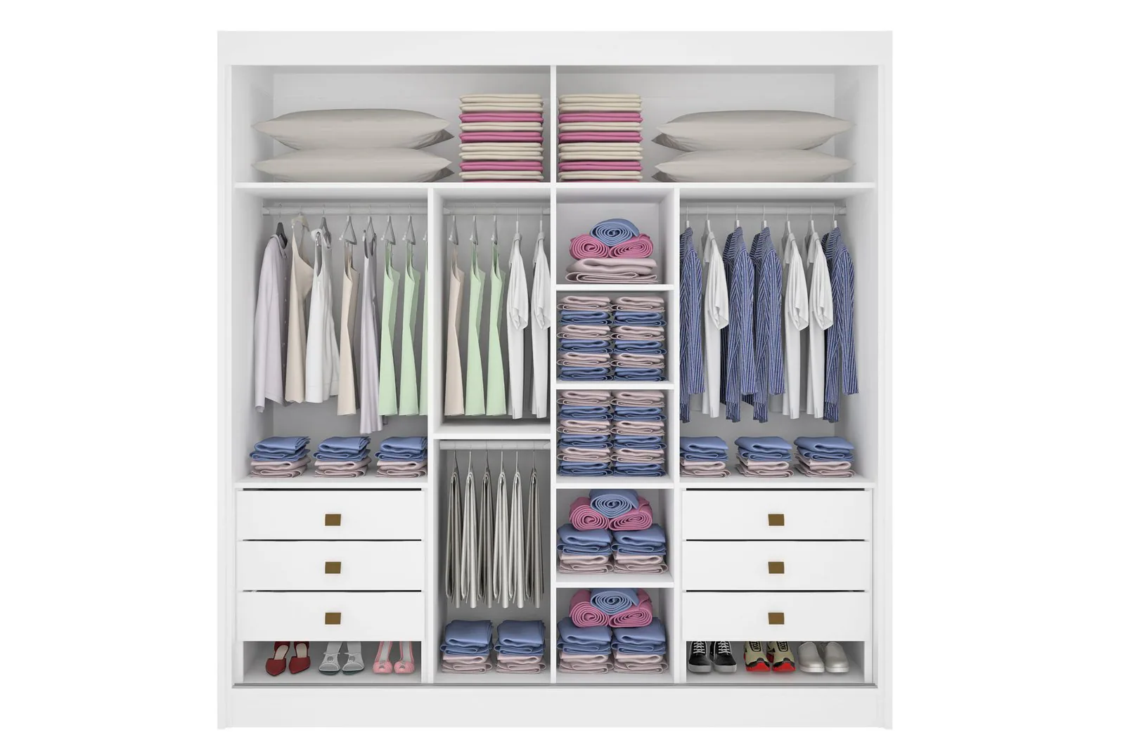 Guarda-Roupa 2 Portas Titanium 2,20 m Branco – D’DORO MÓVEIS