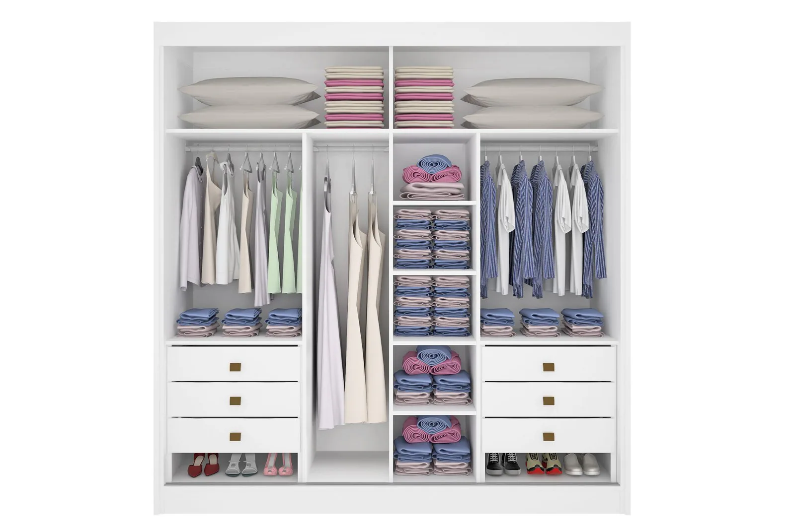 Guarda-Roupa 2 Portas Titanium 2,20 m Branco – D’DORO MÓVEIS