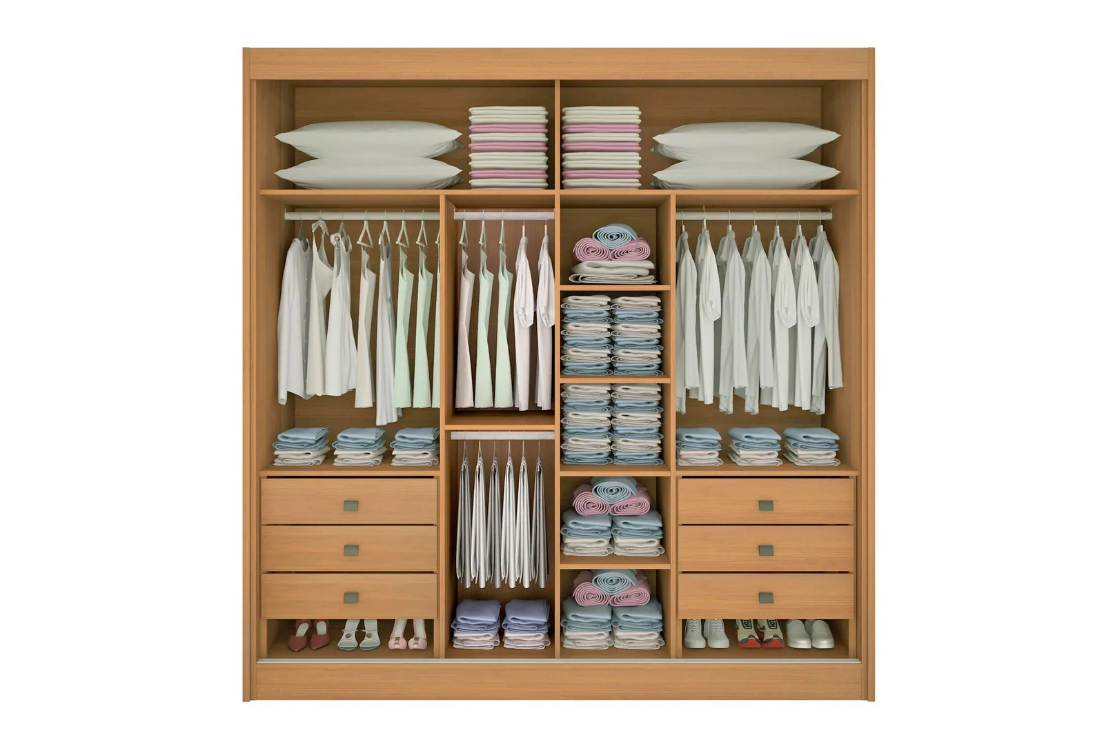 Guarda-Roupa 2 Portas Titanium 2,20 m Cinamomo/Off White/Cinamomo – D’DORO MÓVEIS
