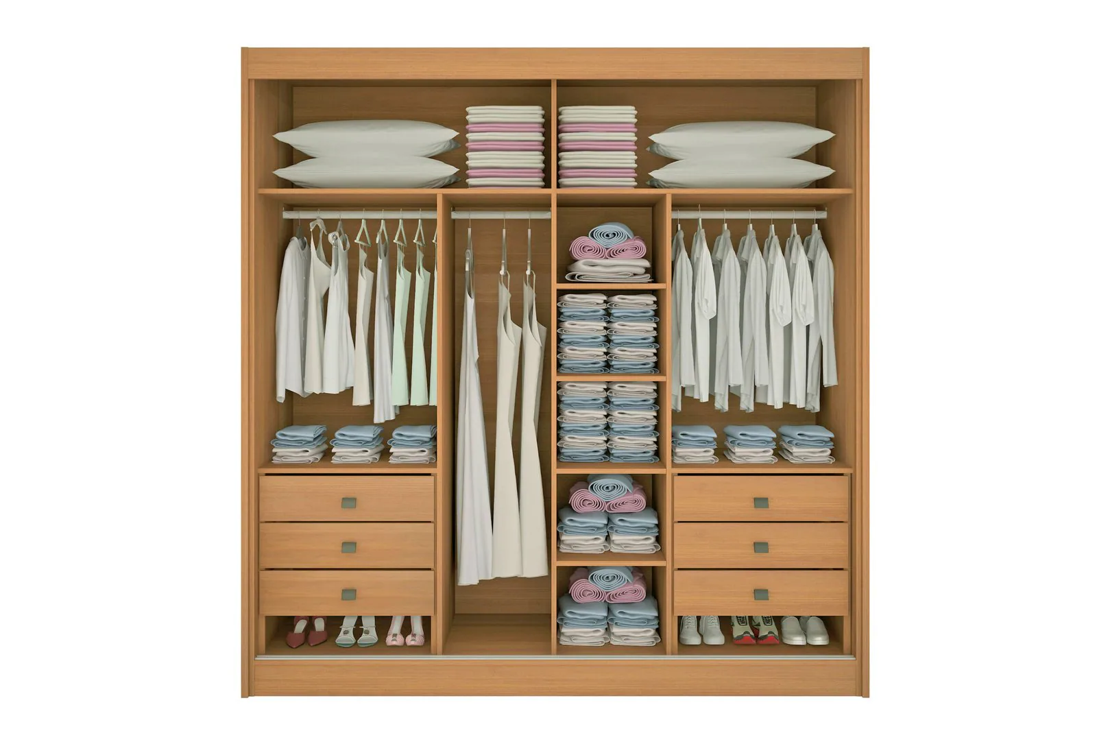 Guarda-Roupa 2 Portas Titanium 2,20 m Cinamomo/Off White/Cinamomo – D’DORO MÓVEIS