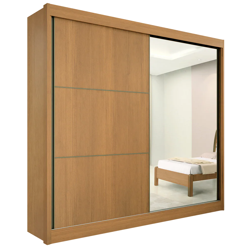 Guarda-Roupa 2 Portas Titanium 2,20 m Cinamomo/Off White/Cinamomo – D’DORO MÓVEIS