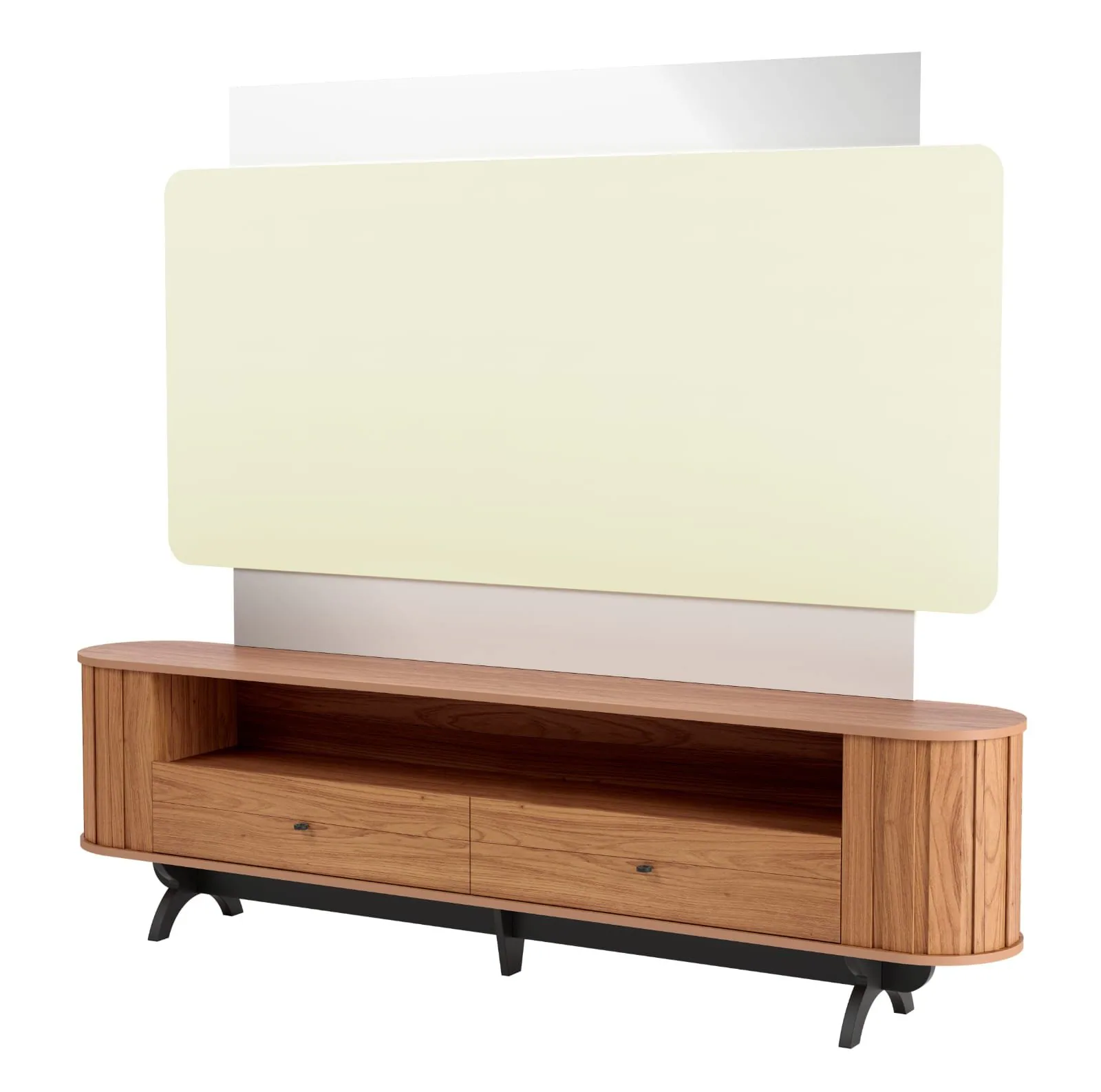 Home até 65″ Creta TB303E Off White/Freijó – DALLA COSTA