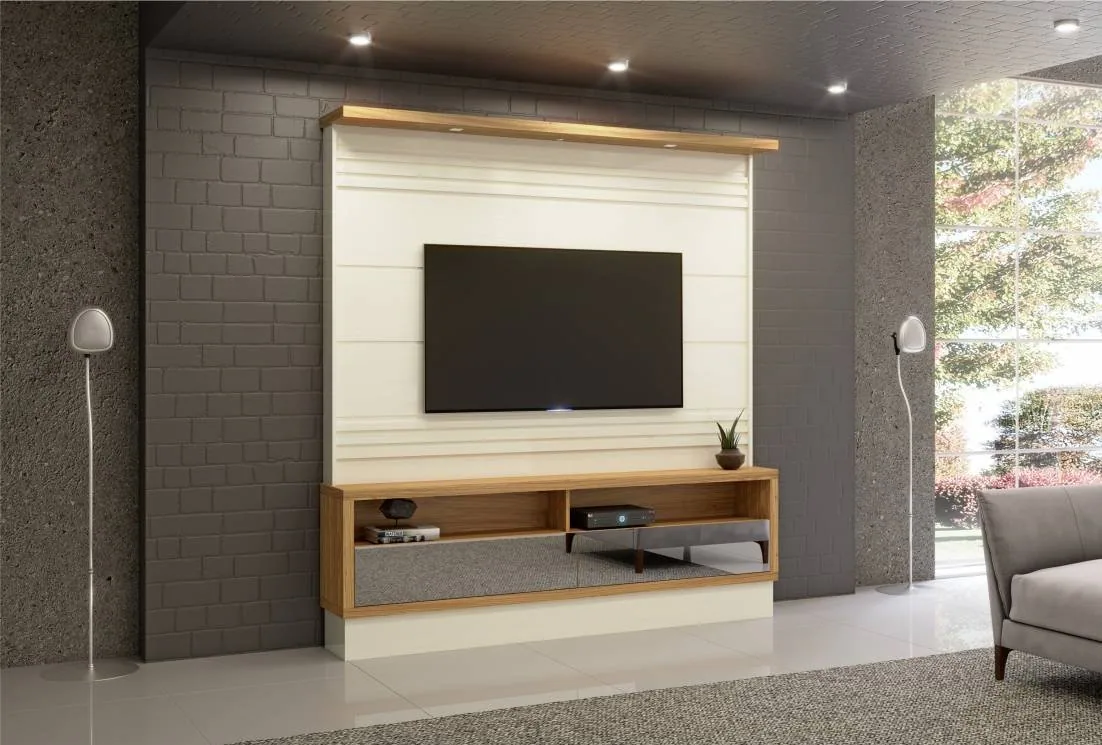 Home até 65″ Sara TB178E Off White/Freijó – DALLA COSTA