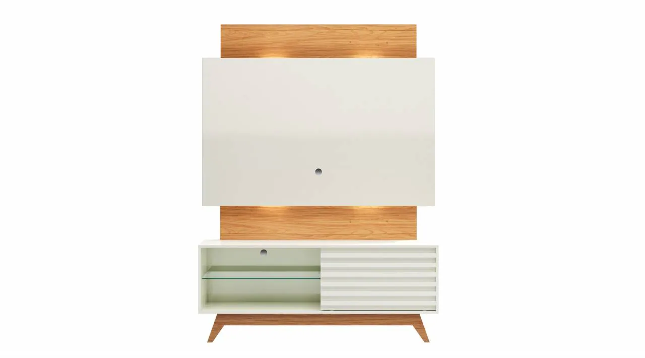 Home até 55″ Unicke TB151L Off White/Freijó – DALLA COSTA