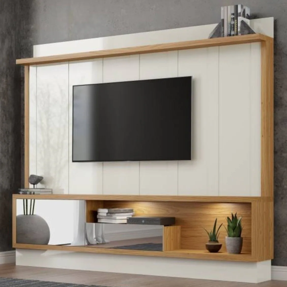 Home até 65″ Vênus TB179E Off White/Freijó – DALLA COSTA