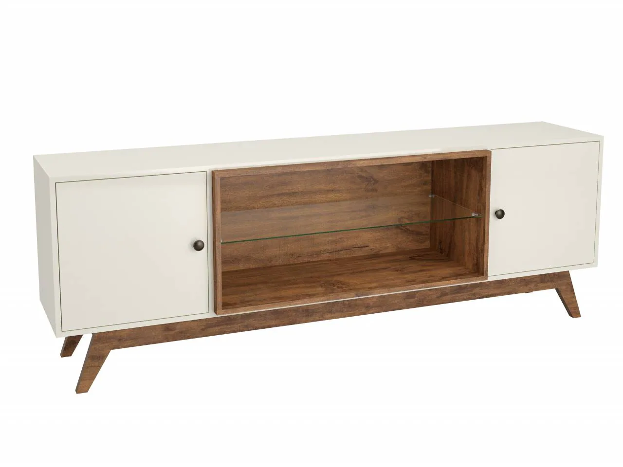 Rack até 60″ Thor R418 Off White/Freijó – DALLA COSTA