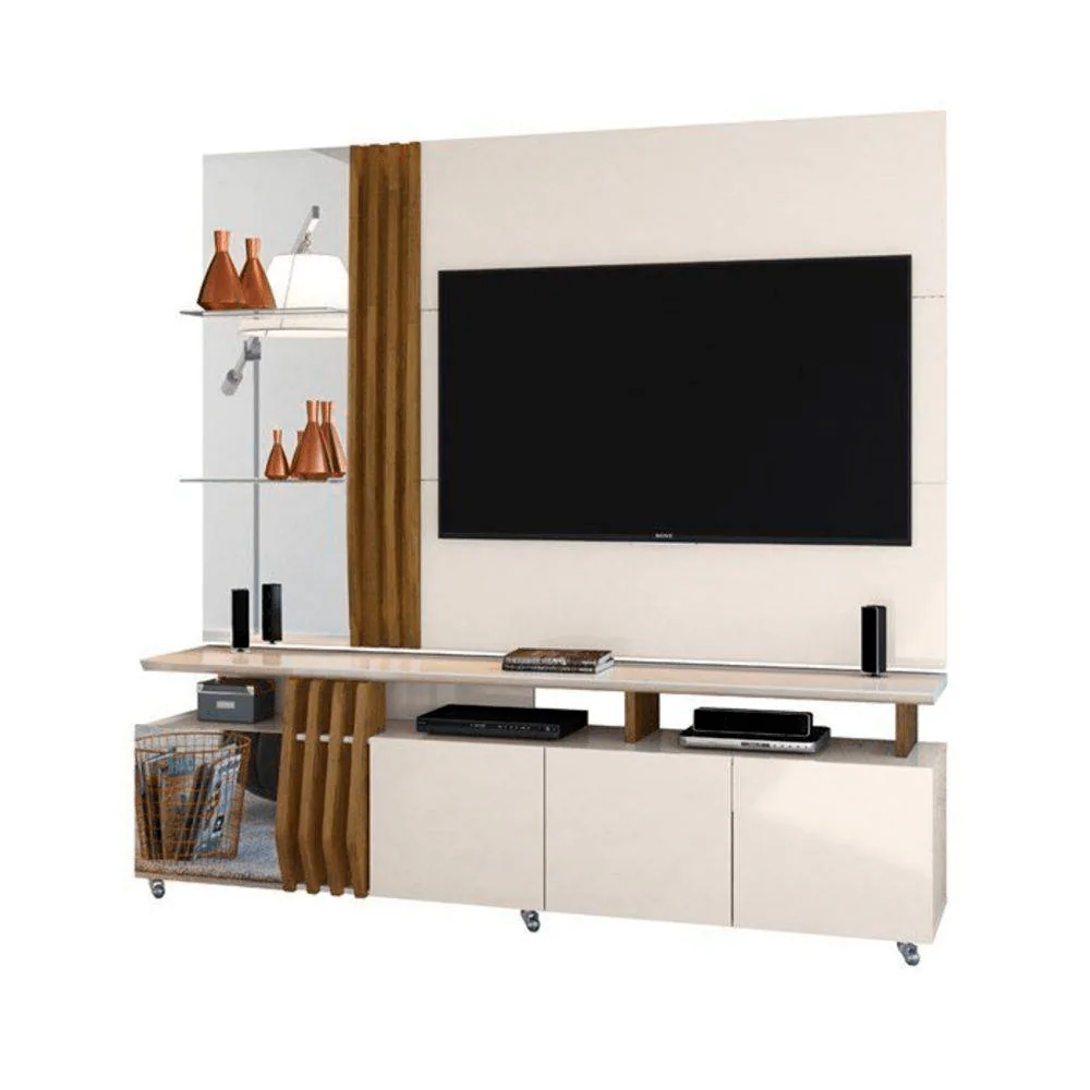 Painel + Bancada até 55″ Donna Off White/Demolição – DJ MÓVEIS