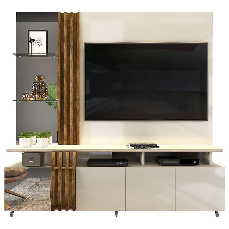 Painel + Bancada até 55″ Donna Off White/Demolição – DJ MÓVEIS