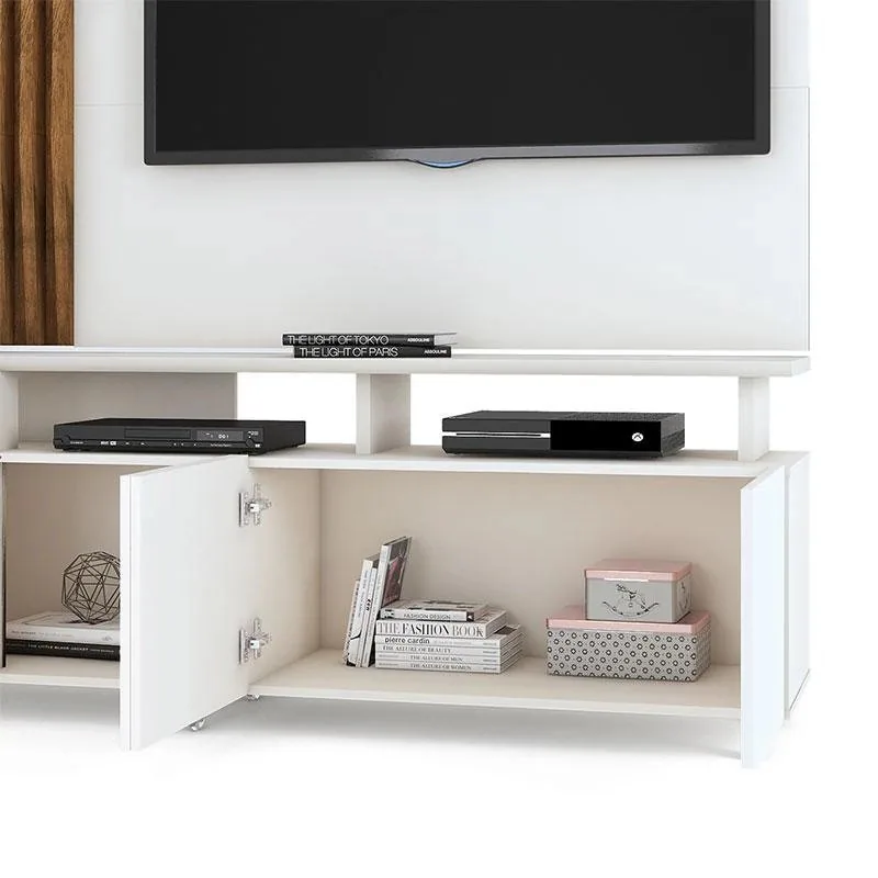Painel + Bancada até 55″ Donna Off White/Demolição – DJ MÓVEIS