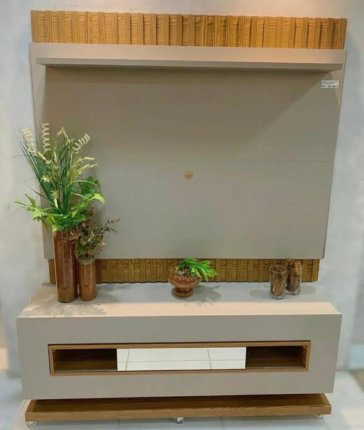 Painel + Bancada até 60″ Vitti Off White/Demolição – DJ MÓVEIS