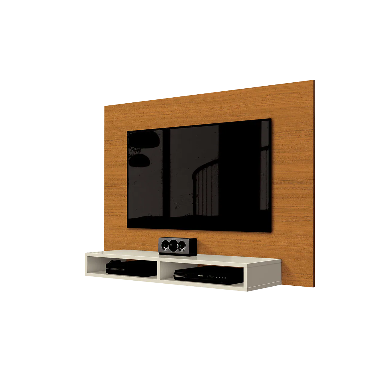 Painel até 43″ Fox New Cedro/Off White – EDN MÓVEIS
